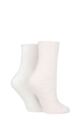 Ladies 2 Pair SOCKSHOP Feather Feel Leisure Socks - Opal Pink / Cream