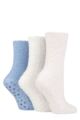 Ladies 3 Pair SOCKSHOP Super Cosy Socks with Grips - Dream Cloud