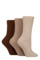 Women's 3 Pair SOCKSHOP Super Cosy Socks - Fresh Coffee