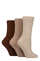 Women's 3 Pair SOCKSHOP Super Cosy Socks - Fresh Coffee