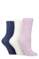 Ladies 3 Pair SOCKSHOP Super Cosy Socks  - Mauve