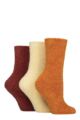 Women's 3 Pair SOCKSHOP Super Cosy Socks - Marmalade