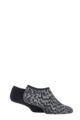 Men's 2 Pair SOCKSHOP Cosy Low Cut Slipper Socks with Grip - Grey / Black