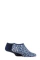 Men's 2 Pair SOCKSHOP Cosy Low Cut Slipper Socks with Grip - Navy