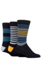 Mens 3 Pair SOCKSHOP Half Cushion Gentle Bamboo Socks - Cosmic Blue