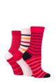 Ladies 3 Pair SOCKSHOP Gentle Bamboo Socks with Smooth Toe Seams in Plains and Stripes - Tropical