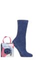 Ladies 1 Pair SOCKSHOP Chenille & Cosy Gift Boxed Socks - Blue
