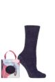 Ladies 1 Pair SOCKSHOP Chenille & Cosy Gift Boxed Socks - Dark Navy