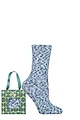 Women's 1 Pair SOCKSHOP Popcorn Cosy Gift Boxed Lounge Socks - Frosty Blue