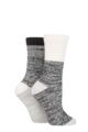 Ladies 2 Pair SOCKSHOP Velvet Soft Boot Socks - Black