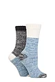 Women's 2 Pair SOCKSHOP Velvet Soft Boot Socks - Moonlight Blue