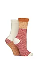 Women's 2 Pair SOCKSHOP Velvet Soft Boot Socks - Cinnamon