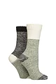 Women's 2 Pair SOCKSHOP Velvet Soft Boot Socks - Light Pine