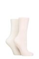 Ladies 2 Pair SOCKSHOP Chenille Boot Socks - Opal Pink