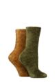 Women's 2 Pair SOCKSHOP Chenille Boot Socks - Wild Terrain