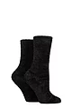 Women's 2 Pair SOCKSHOP Chenille Boot Socks - Black