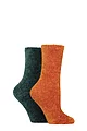 Women's 2 Pair SOCKSHOP Chenille Boot Socks - Marmalade