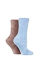 Women's 2 Pair SOCKSHOP Chenille Boot Socks - Gold / Kentucky Blue
