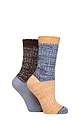 Women's 2 Pair SOCKSHOP Velvet Soft Chunky Rib Boot Socks - Crisp Winter