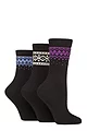Women's 3 Pair SOCKSHOP Fair Isle Patterned Boot Socks - Black