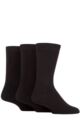 Mens 3 Pair SOCKSHOP Full Cushion Bamboo Boot Socks - Black