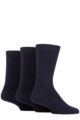 Mens 3 Pair SOCKSHOP Full Cushion Bamboo Boot Socks - Navy