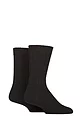 Mens 2 Pair SOCKSHOP Wool Mix Boot Socks - Black
