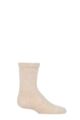 Boys and Girls 1 Pair SOCKSHOP Plain and Striped Bamboo Socks with Comfort Cuff and Smooth Toe Seams - Beige