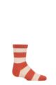Boys and Girls 1 Pair SOCKSHOP Plain and Striped Bamboo Socks with Comfort Cuff and Smooth Toe Seams - Rust / Beige