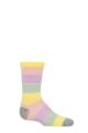 Boys and Girls 1 Pair SOCKSHOP Plain and Striped Bamboo Socks with Comfort Cuff and Smooth Toe Seams - Muted Rainbow Stripes