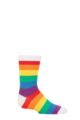 Boys and Girls 1 Pair SOCKSHOP Plain and Striped Bamboo Socks with Comfort Cuff and Smooth Toe Seams - Rainbow Stripes