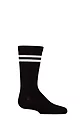 Boys and Girls 1 Pair SOCKSHOP Plain and Striped Bamboo Socks with Comfort Cuff and Smooth Toe Seams - Sports Stripe Black