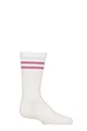 Boys and Girls 1 Pair SOCKSHOP Plain and Striped Bamboo Socks with Comfort Cuff and Smooth Toe Seams - Sports Stripe White / Pink