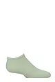 Boys and Girls 1 Pair SOCKSHOP Plain Bamboo Trainer Socks with Smooth Toe Seams - Sage