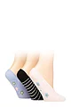 Women's 3 Pair SOCKSHOP Plain and Patterned Bamboo Shoe Liners - Bluebell