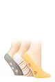 Women's 3 Pair SOCKSHOP Plain and Patterned Bamboo Shoe Liners - Buttercup