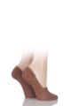 Ladies 2 Pair SOCKSHOP Seamless Bamboo Shoe Liners with Smooth Toe Seams - Toffee