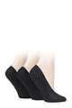 Women's 3 Pair SOCKSHOP Smooth Nylon Shoe Liners - Black