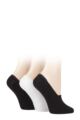 Ladies 3 Pair SOCKSHOP Bamboo Fine High Cut Liner - Black / White / Black