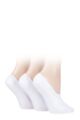 Ladies 3 Pair SOCKSHOP Bamboo Fine High Cut Liner - White