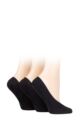 Ladies 3 Pair SOCKSHOP Cotton Rich Shoeliners - Black