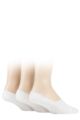 Mens 3 Pair SOCKSHOP Fine Bamboo Liners - White