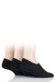 Mens 3 Pair SOCKSHOP Plain Hi Cut Bamboo Liners - Black