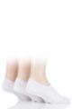 Mens 3 Pair SOCKSHOP Plain Hi Cut Bamboo Liners - White