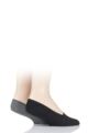 Mens 2 Pair SOCKSHOP Jersey Shoe Liners - Black / Charcoal