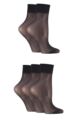 Women's 5 Pair SOCKSHOP 15 Denier Ankle Highs - Black