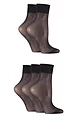 Women's 5 Pair SOCKSHOP 15 Denier Ankle Highs - Black