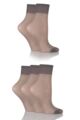 Ladies 5 Pair SOCKSHOP 15 Denier Ankle Highs - Mid Grey