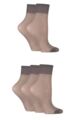 Women's 5 Pair SOCKSHOP 15 Denier Ankle Highs - Mid Grey