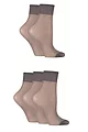 Women's 5 Pair SOCKSHOP 15 Denier Ankle Highs - Mid Grey